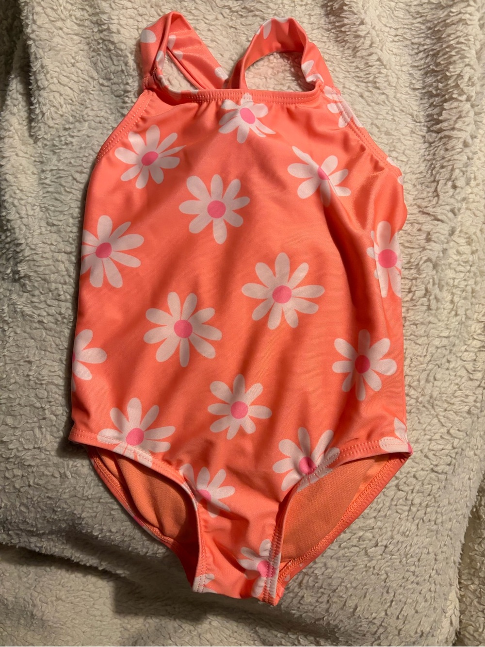 Girls 3T peachy daisy-print one-piece swimsuit by jumping beans
